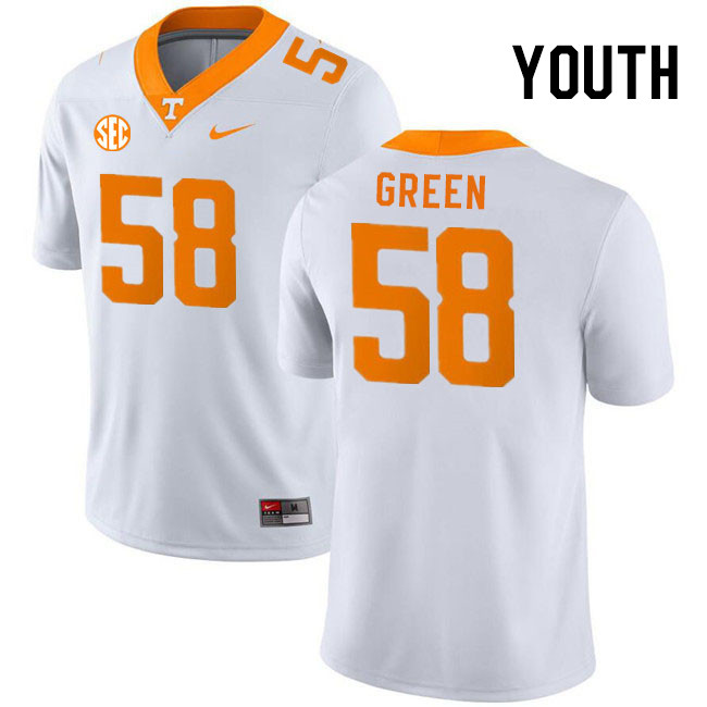 Youth #58 Isaac Green Tennessee Volunteers College Football Jerseys Stitched Sale-White